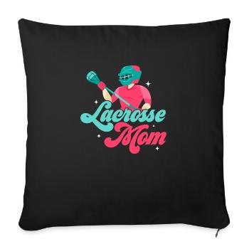 Lacrosse Maman Gardienne de but Joueuse Fan d’équipe - Housse de coussin décorative 45 x 45 cm - noir - Devant