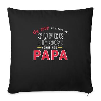 Un jour je serai un super héros comme mon papa - Housse de coussin décorative 45 x 45 cm - noir - Devant
