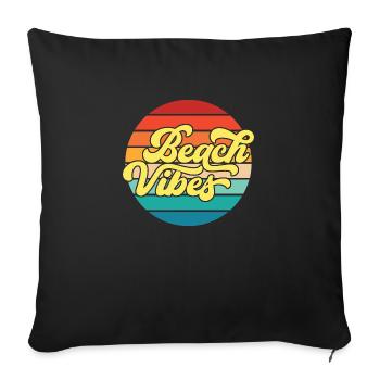 Retro Styled Summer Beach Vibes Design - Sofa pillowcase 17,3'' x 17,3'' (45 x 45 cm) - black - Front