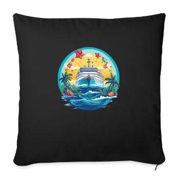 Majestic cruise - Sofa pillowcase 17,3'' x 17,3'' (45 x 45 cm) - black - Front