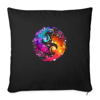 Le et le les poissons - Housse de coussin décorative 45 x 45 cm - noir - Devant