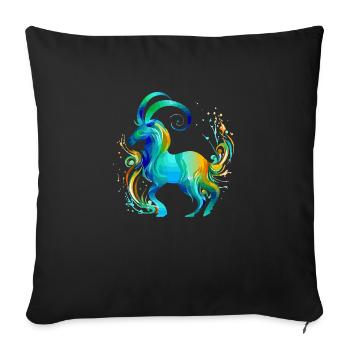 Lolo the Capricorn - Sofa pillowcase 17,3'' x 17,3'' (45 x 45 cm) - black - Front