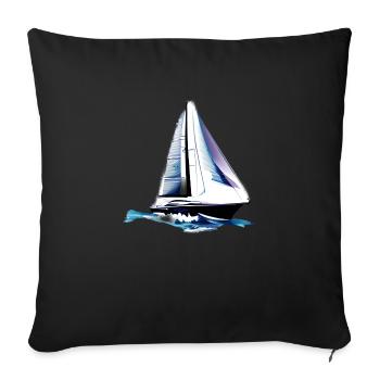 voilier voilier voilier voilier voilier voilier - Housse de coussin décorative 45 x 45 cm - noir - Devant