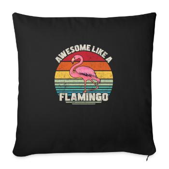 Awesome Like A Flamingo Retro Vintage - Sofa pillowcase 17,3'' x 17,3'' (45 x 45 cm) - black - Front