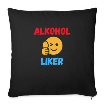 ALKOHOL Liker - Sofakissenbezug 45 x 45 cm - Schwarz - Vorne