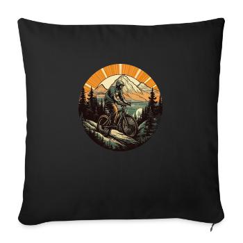 T-shirt VTT - Housse de coussin décorative 45 x 45 cm - noir - Devant