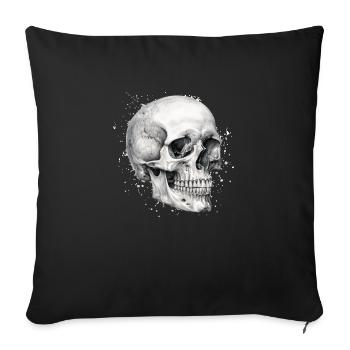 Bleistift-Totenkopf - Sofakissenbezug 45 x 45 cm - Schwarz - Vorne