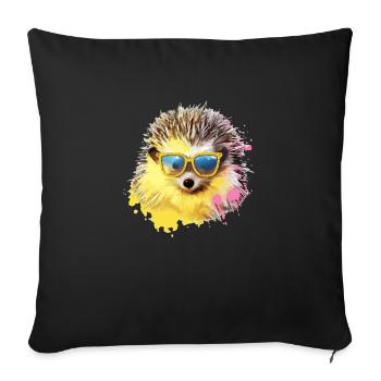 Zizo le hérisson - Housse de coussin décorative 45 x 45 cm - noir - Devant