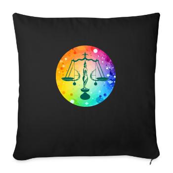 The sign of the multicolored scale - Sofa pillowcase 17,3'' x 17,3'' (45 x 45 cm) - black - Front