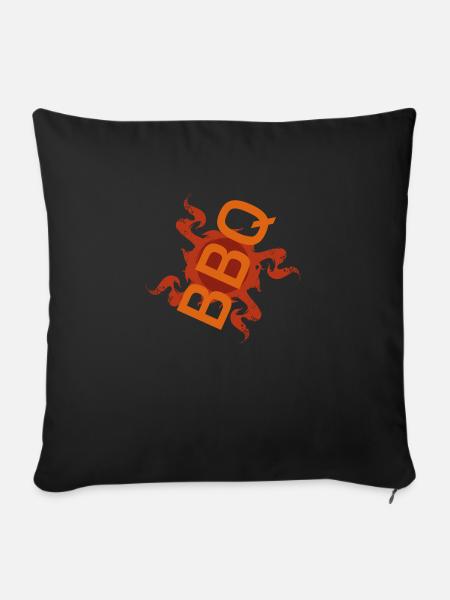 ''BBQ'' virus - Sofa pillowcase 17,3'' x 17,3'' (45 x 45 cm) - black