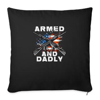 Armed and paternal Funny paternal fathers - Sofa pillowcase 17,3'' x 17,3'' (45 x 45 cm) - black - Front