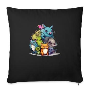 Les streums n°2 - Housse de coussin décorative 45 x 45 cm - noir - Devant
