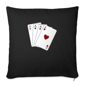 As des cartes à jouer - Housse de coussin décorative 45 x 45 cm - noir - Devant