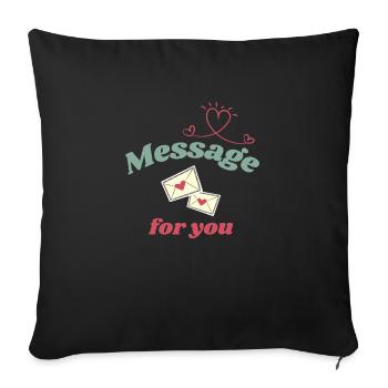 Love Design - Love Letter - Sofa pillowcase 17,3'' x 17,3'' (45 x 45 cm) - black - Front
