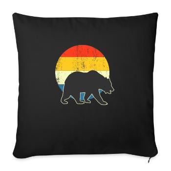 Bär im Retro-Stil für Liebhaber - Sofakissenbezug 45 x 45 cm - Schwarz - Vorne