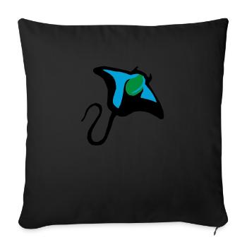 Rochen in Farbe - Sofakissenbezug 45 x 45 cm - Schwarz - Vorne