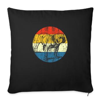 Vintage Dog retro sunse - Sofa pillowcase 17,3'' x 17,3'' (45 x 45 cm) - black - Front