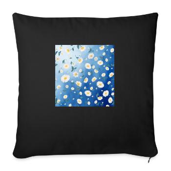 Vintage Kamille Blume Vintage Chamomile Flower - Sofa pillowcase 17,3'' x 17,3'' (45 x 45 cm) - black - Front