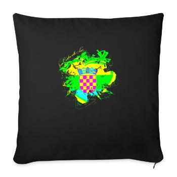 Croatie hrvatska croatie hrv voyage europe zagreb - Housse de coussin décorative 45 x 45 cm - noir - Devant