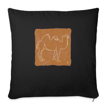 "Camel", Boho Line Art Design, Series "Desert" - Sofa pillowcase 17,3'' x 17,3'' (45 x 45 cm) - black - Front