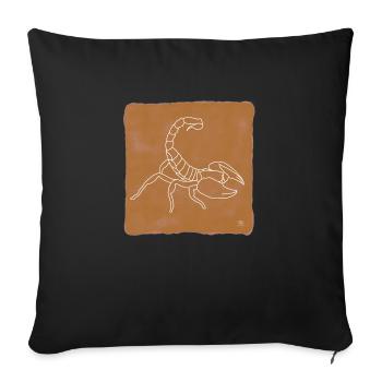 "Scorpion", boho line art design, series "Desert" - Sofa pillowcase 17,3'' x 17,3'' (45 x 45 cm) - black - Front
