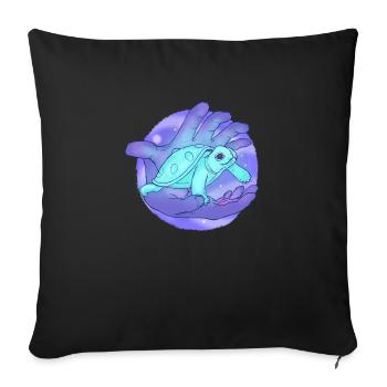 Cute Handpan Turtle - Sofakissenbezug 45 x 45 cm - Schwarz - Vorne
