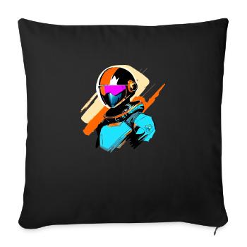 Astronaute - Housse de coussin décorative 45 x 45 cm - noir - Devant