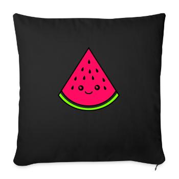 Melon funny - Sofa pillowcase 17,3'' x 17,3'' (45 x 45 cm) - black - Front