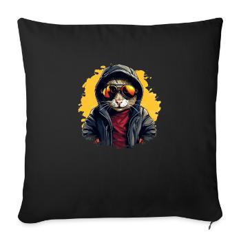 Souris dans les rues : survie dans la jungle de béton - Housse de coussin décorative 45 x 45 cm - noir - Devant
