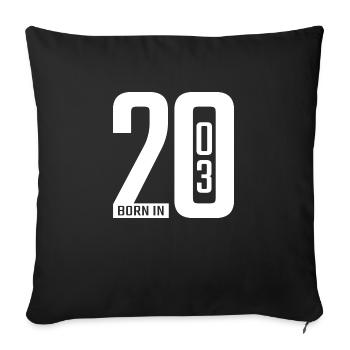 Born in 2003 white - Sofakissenbezug 45 x 45 cm - Schwarz - Vorne