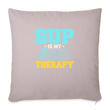 SUP est ma planche de pagayage debout thérapeutique - Housse de coussin décorative 45 x 45 cm - taupe clair - Devant