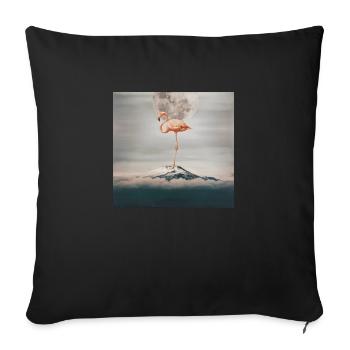 Traum Flamingo - Sofakissenbezug 45 x 45 cm - Schwarz - Vorne