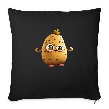 Lustige Kartoffel / Drôle de pomme de terre - Housse de coussin décorative 45 x 45 cm - noir - Devant