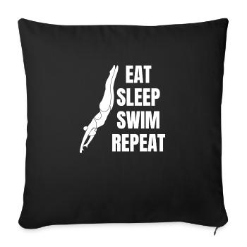 Schwimmverein Frau Schwimmen Schwimmerin Schwimmer - Sofakissenbezug 45 x 45 cm - Schwarz - Vorne