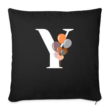 Buchstabe y Geburtstagsballon - Sofakissenbezug 45 x 45 cm - Schwarz - Vorne