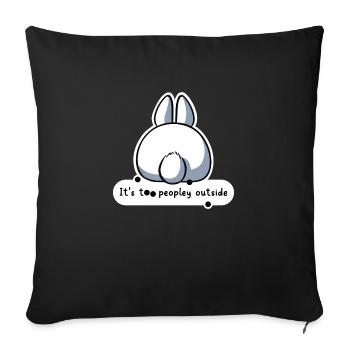 Il y a trop de monde dehors - Housse de coussin décorative 45 x 45 cm - noir - Devant