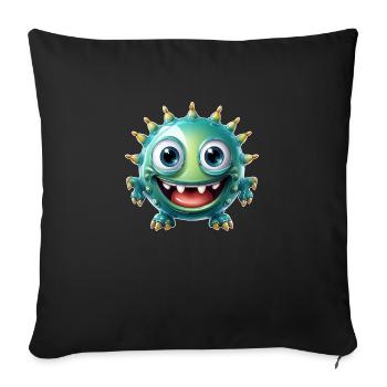 Emoji water mine ahead save yourself who can - Sofa pillowcase 17,3'' x 17,3'' (45 x 45 cm) - black - Front