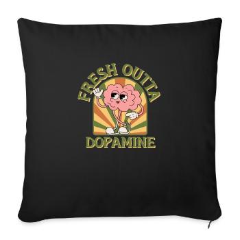 fresh outta dopamine | adhd, neurodivergent - Sofa pillowcase 17,3'' x 17,3'' (45 x 45 cm) - black - Front