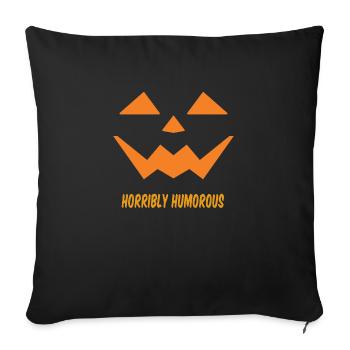 Halloween Kürbis Jack O Laterne gruselige Kürbisse - Sofakissenbezug 45 x 45 cm - Schwarz - Vorne
