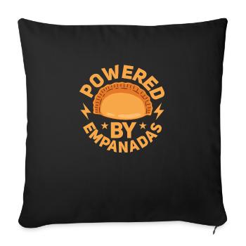 Powered By Empanadas Latin Pastry Food Dessert - Housse de coussin décorative 45 x 45 cm - noir - Devant