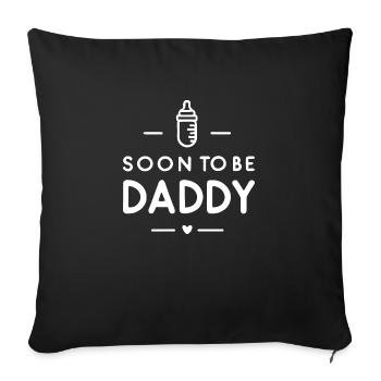 Bientôt papa - Housse de coussin décorative 45 x 45 cm - noir - Devant