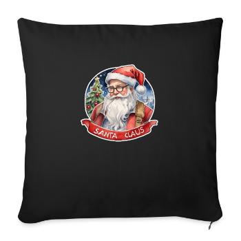 Santa Claus - Traditional and Watercolor - Sofa pillowcase 17,3'' x 17,3'' (45 x 45 cm) - black - Front