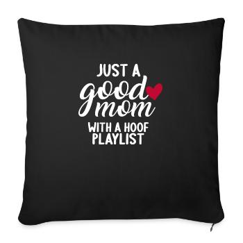 Juste une bonne maman avec une liste de lecture de cagoule Mom Love - Housse de coussin décorative 45 x 45 cm - noir - Devant