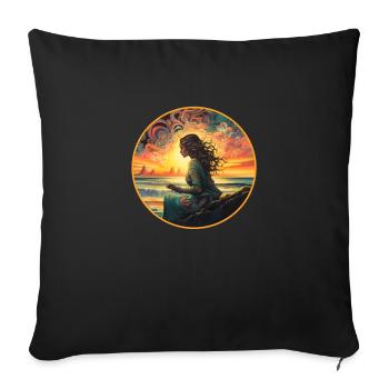 Woman Nature Water - Sofa pillowcase 17,3'' x 17,3'' (45 x 45 cm) - black - Front
