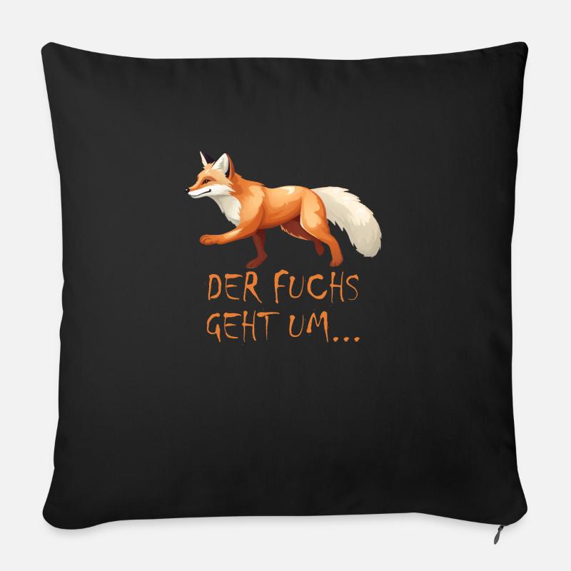 Der Fuchs geht um - Sofakissenbezug 45 x 45 cm - Schwarz