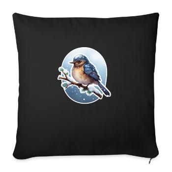 Winter Bird Snow - Sofa pillowcase 17,3'' x 17,3'' (45 x 45 cm) - black - Front