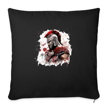 Sparta T-Shirt Spartan Greek Fighter - Sofa pillowcase 17,3'' x 17,3'' (45 x 45 cm) - black - Front