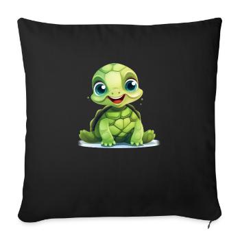 Cute baby turtle - Sofa pillowcase 17,3'' x 17,3'' (45 x 45 cm) - black - Front