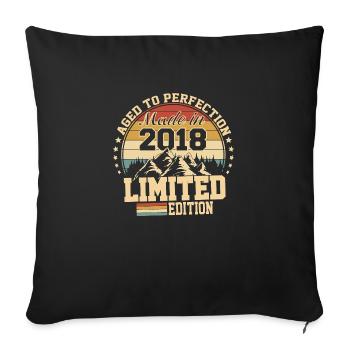 Made in 2018 - Agée avec perfection - Housse de coussin décorative 45 x 45 cm - noir - Devant