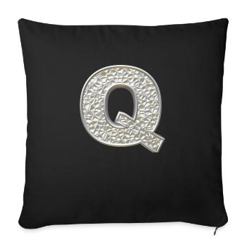 Q, letter, letter Q, initial, initial Q, monogram, - Sofakissenbezug 45 x 45 cm - Schwarz - Vorne